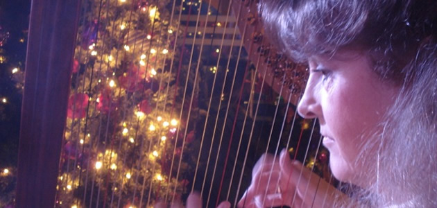 Harpiste Tanya Tienpont voor sfeervolle achtergrondmuziek.